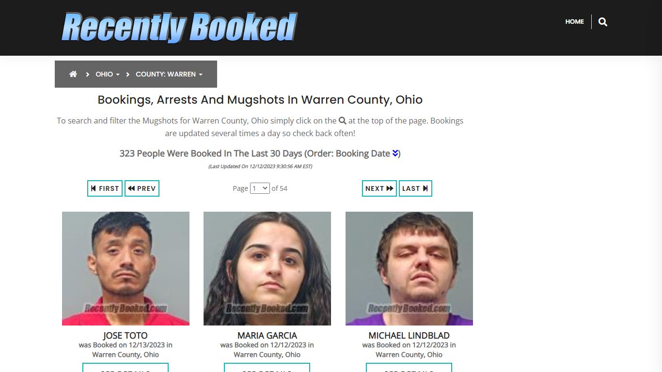 Recent bookings, Arrests, Mugshots in Warren County, Ohio - Recently Booked